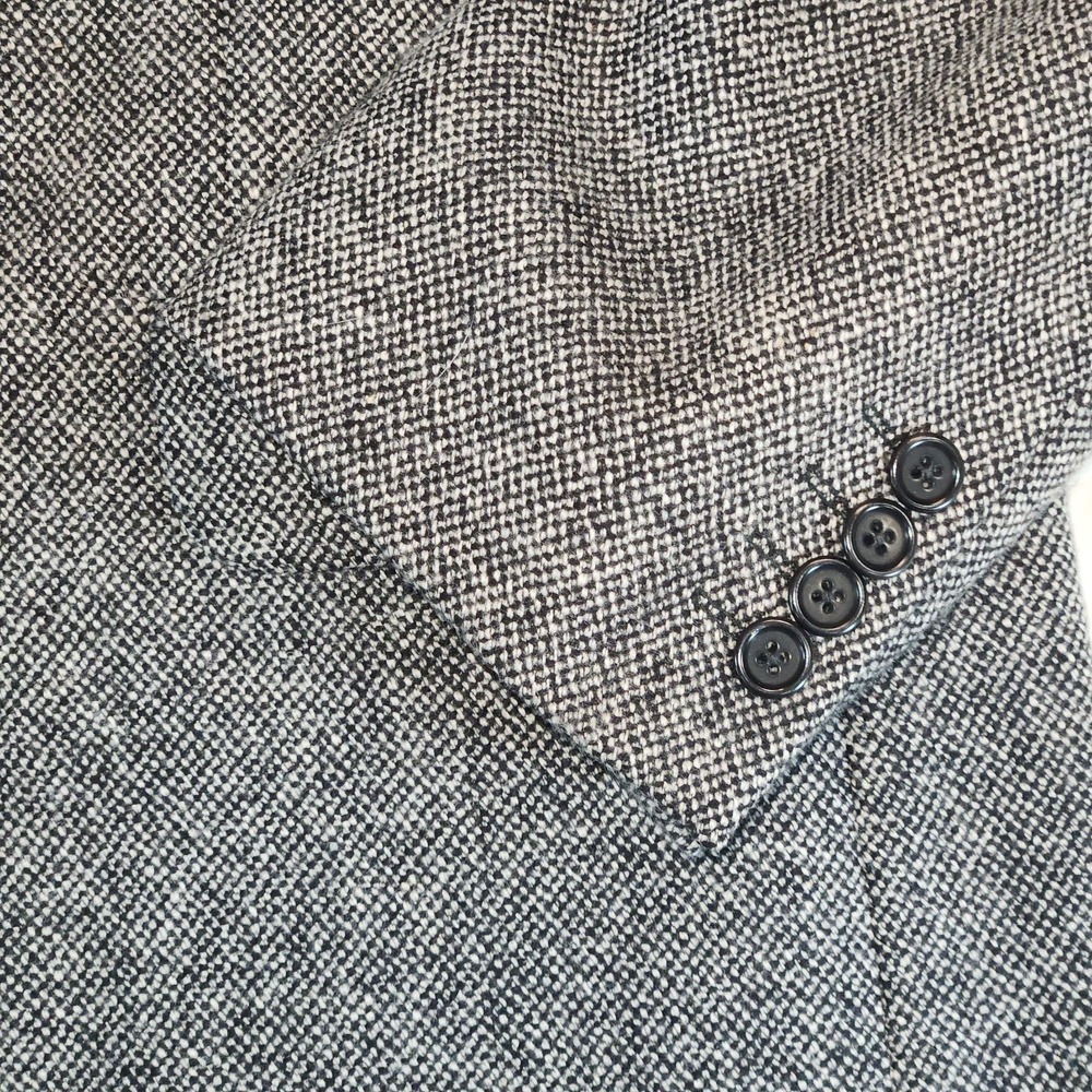 Lambswool Cashmere Grey Blazer 44 Gray Tweed Sport Coat G & V Luxury 3 button
